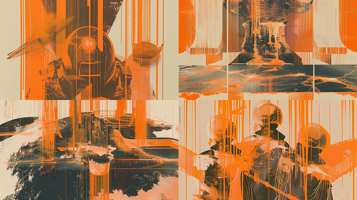 Abstract Geometric Harmony in Sienna Hues - Midjourney sref style
