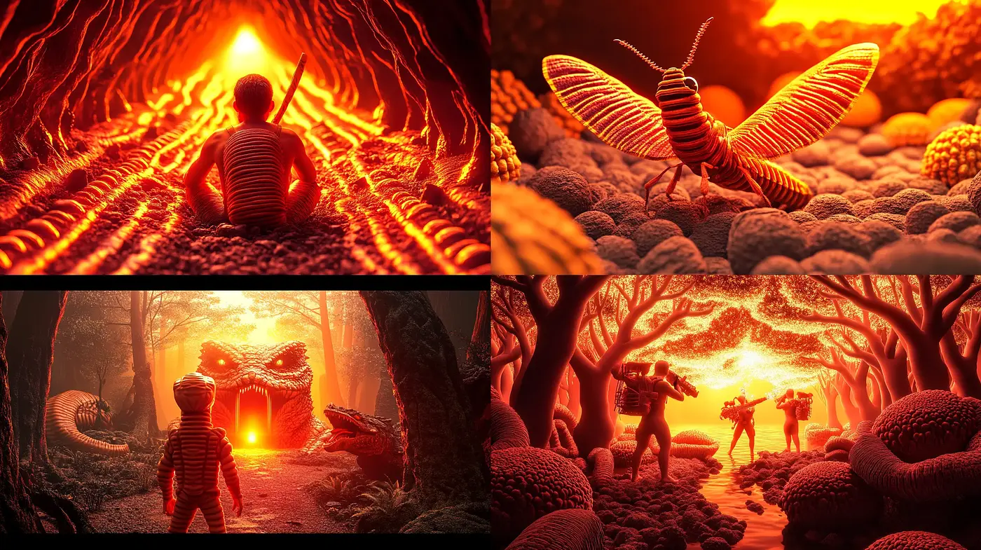 Ethereal Glow of Warm Hues: A Homage to Surrealist Fantasy - Midjourney sref style