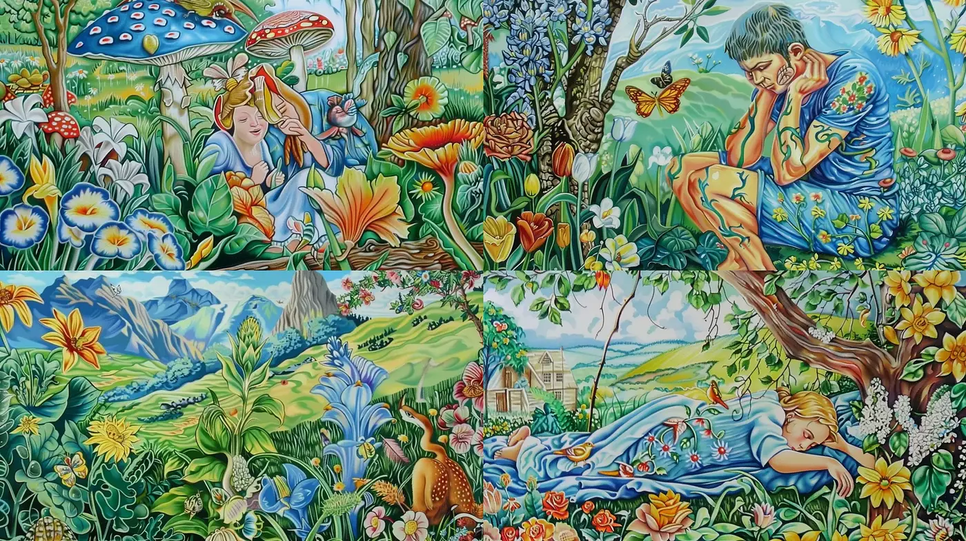 Enchanted Garden of Vivid Dreams - Midjourney sref style