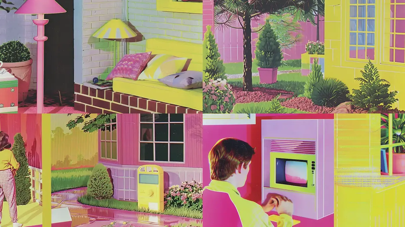 Vibrant Retro Illustrations with a Surreal Touch - Midjourney sref style