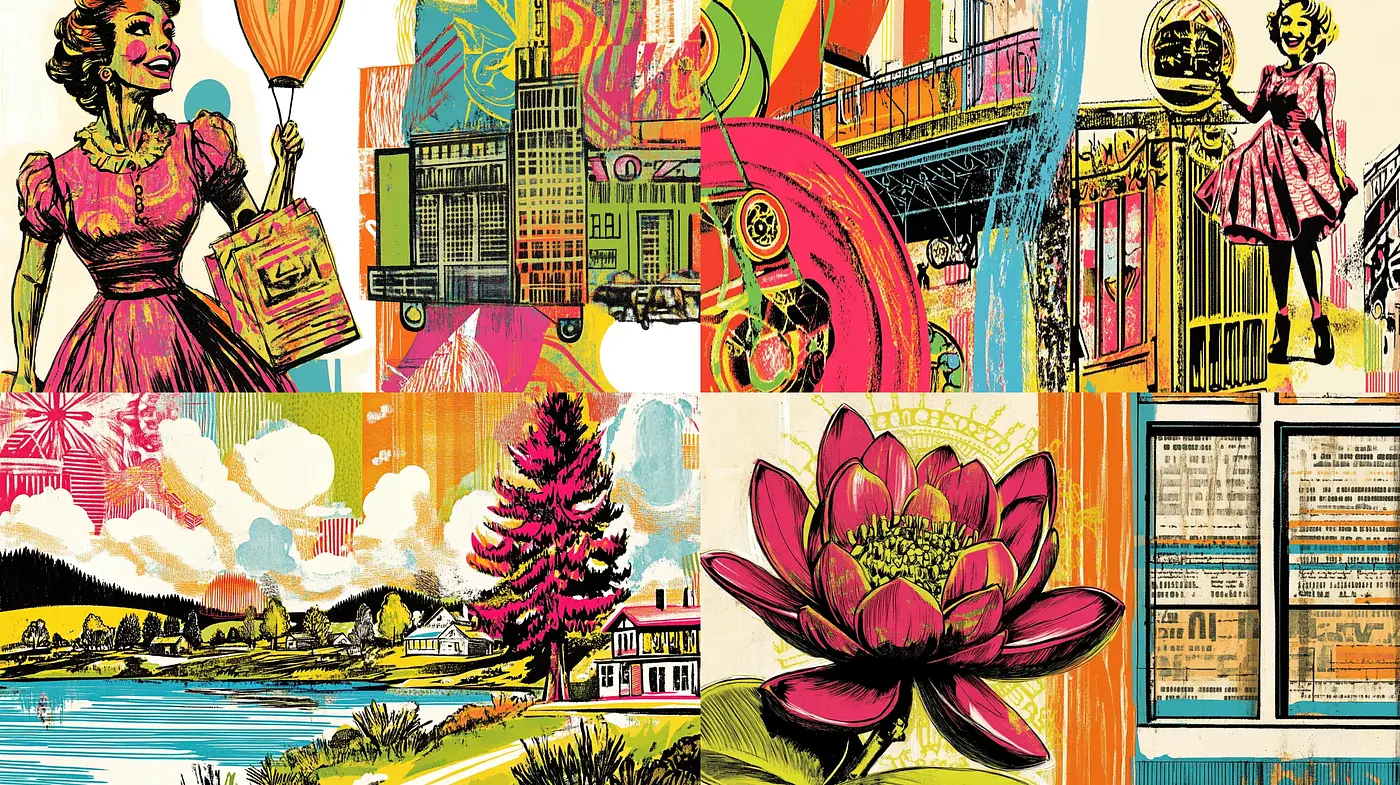 Retro Pop Art Panache with a Bold, Graphic Novel Twist - Midjourney sref style
