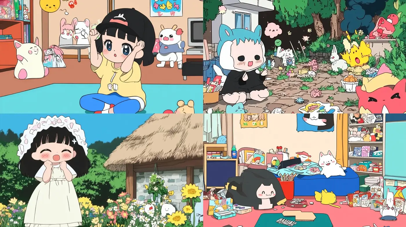 Whimsical Anime-Inspired Illustrations with Vibrant Storybook Appeal - Midjourney sref style