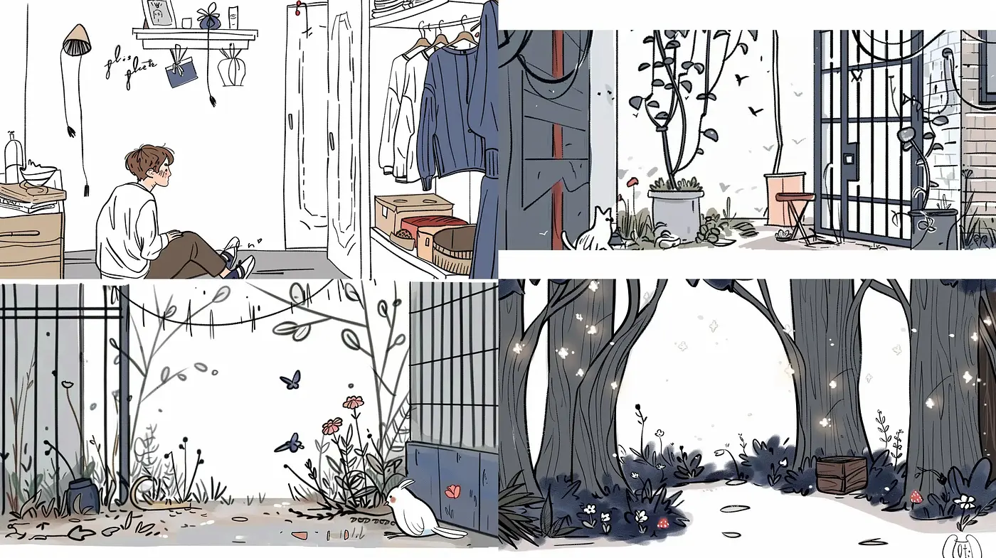 Whimsical Ink and Watercolor Storybook Illustrations - Midjourney sref style