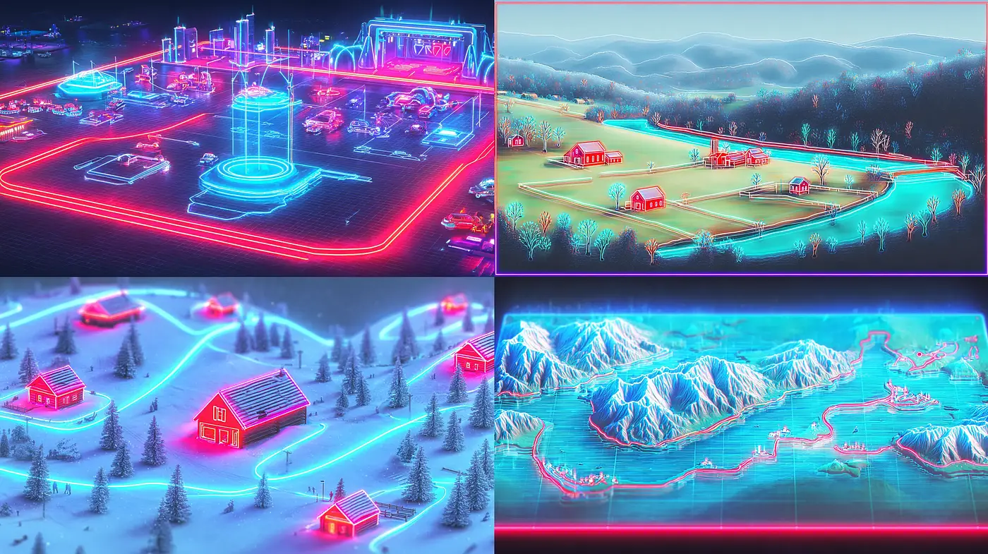 Neon Futuristic Aesthetic with Retro Influences - Midjourney sref style