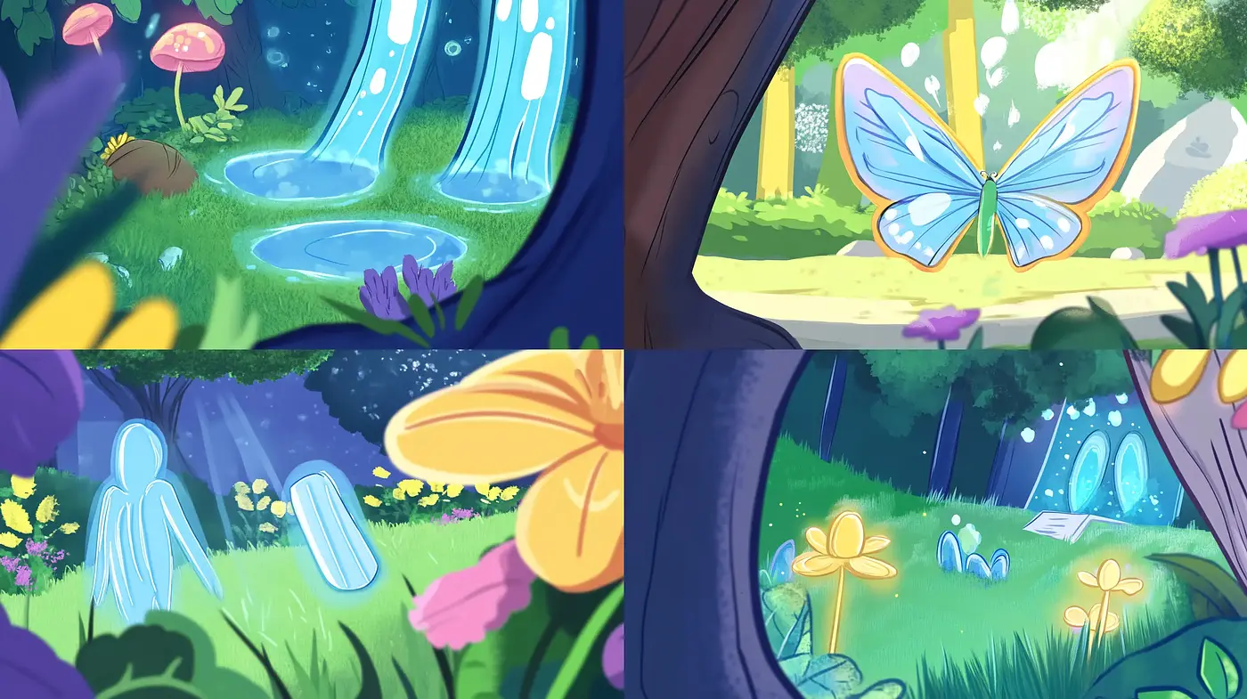 Enchanted Forest Whimsy: A Consistent Dreamlike Animation Style - Midjourney sref style