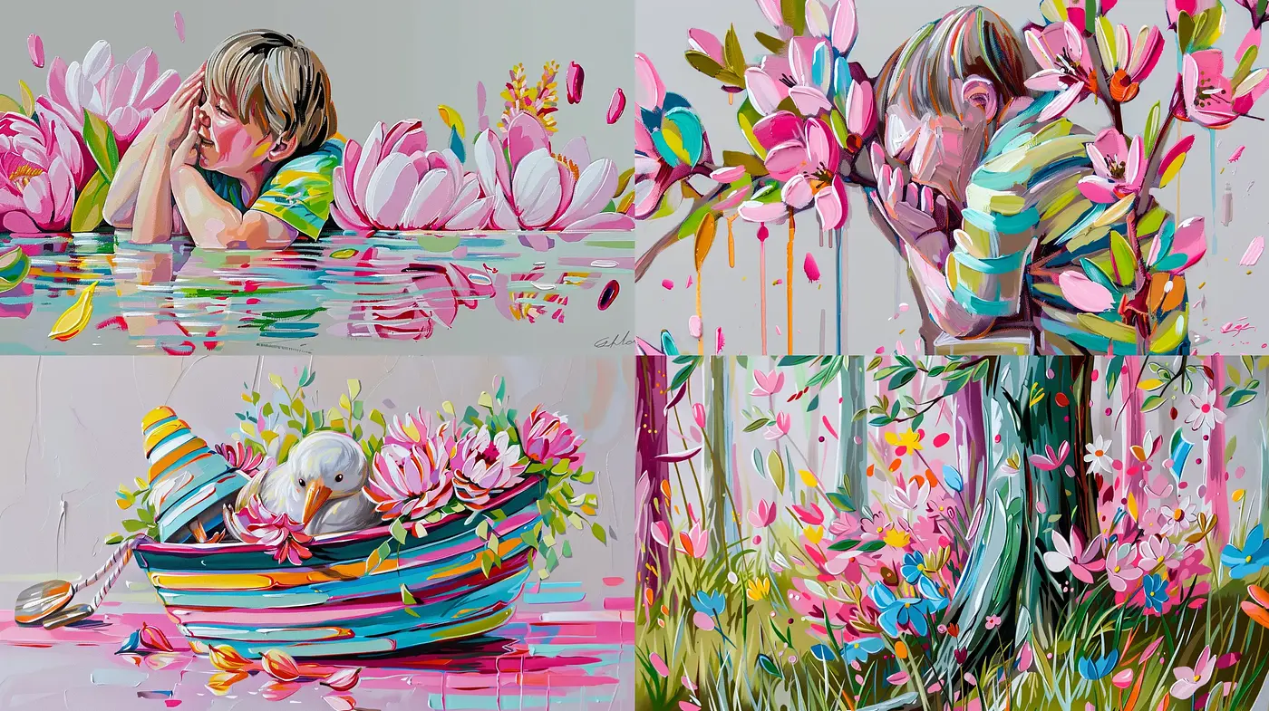 Vibrant Floral Expressionism with Dynamic Brushwork - Midjourney sref style