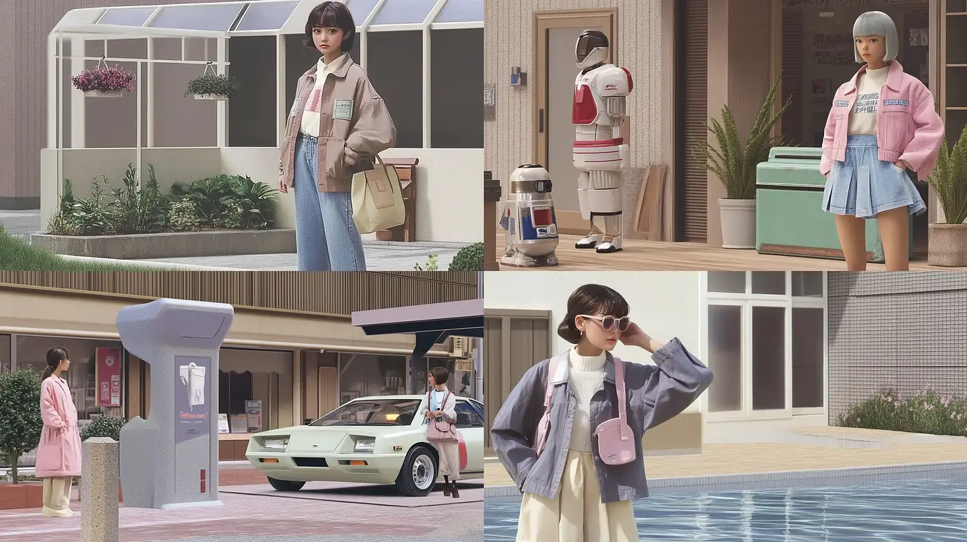 Retrofuturistic Reverie: Soft Tones and Nostalgic Echoes in a Modern Context - Midjourney sref style