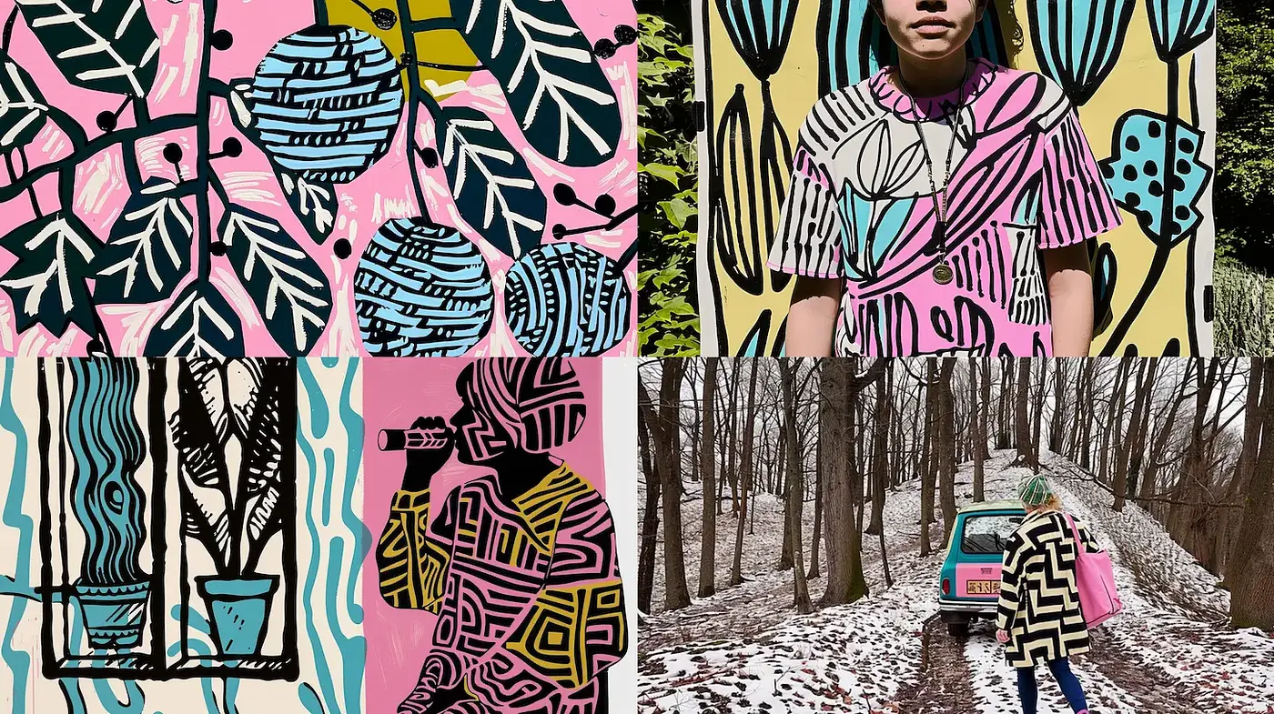 Bold and Playful Illustrative Style with a Contemporary Vibe - Midjourney sref style
