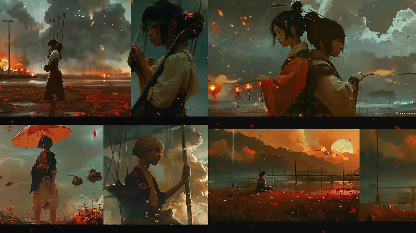 Dusky Elegance: A Harmonious Blend of Melancholic Hues and Ethereal Atmospheres - Midjourney sref style
