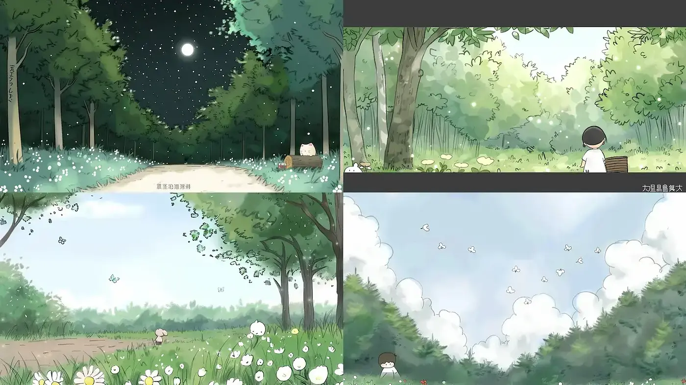 Whimsical Serenity in Nature's Embrace - Midjourney sref style