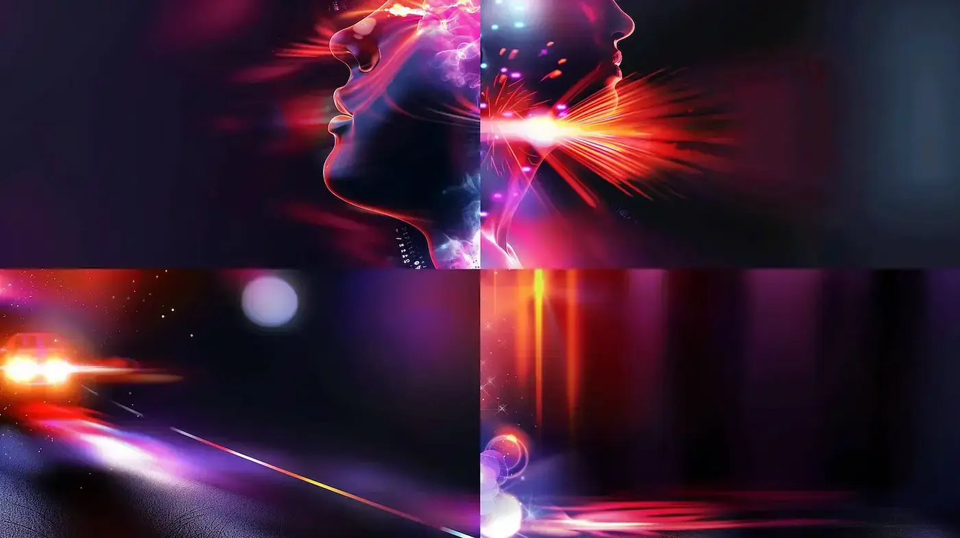 Futuristic and ethereal visual style with vibrant energy and movement - Midjourney sref style