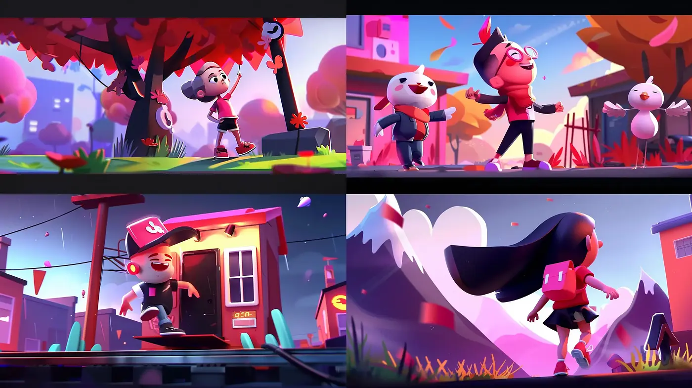 Vibrant Storybook Animation with a Modern Twist - Midjourney sref style