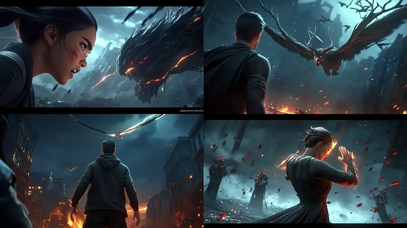 Epic Cinematic Apocalyptic Vision with a Dark and Dramatic Undertone - Midjourney sref style