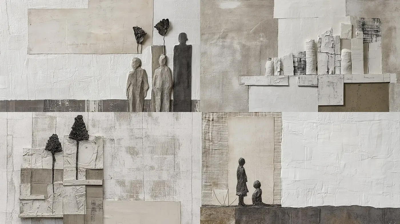 Time-worn Textural Narratives in Monochrome - Midjourney sref style