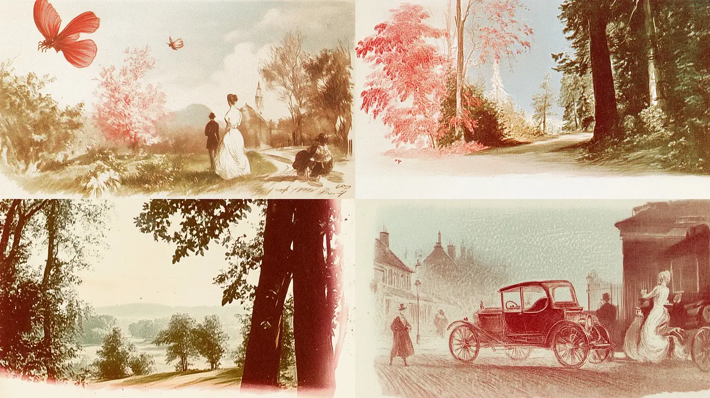 Consistently Evocative Early 20th Century Pastoral Scenes - Midjourney sref style