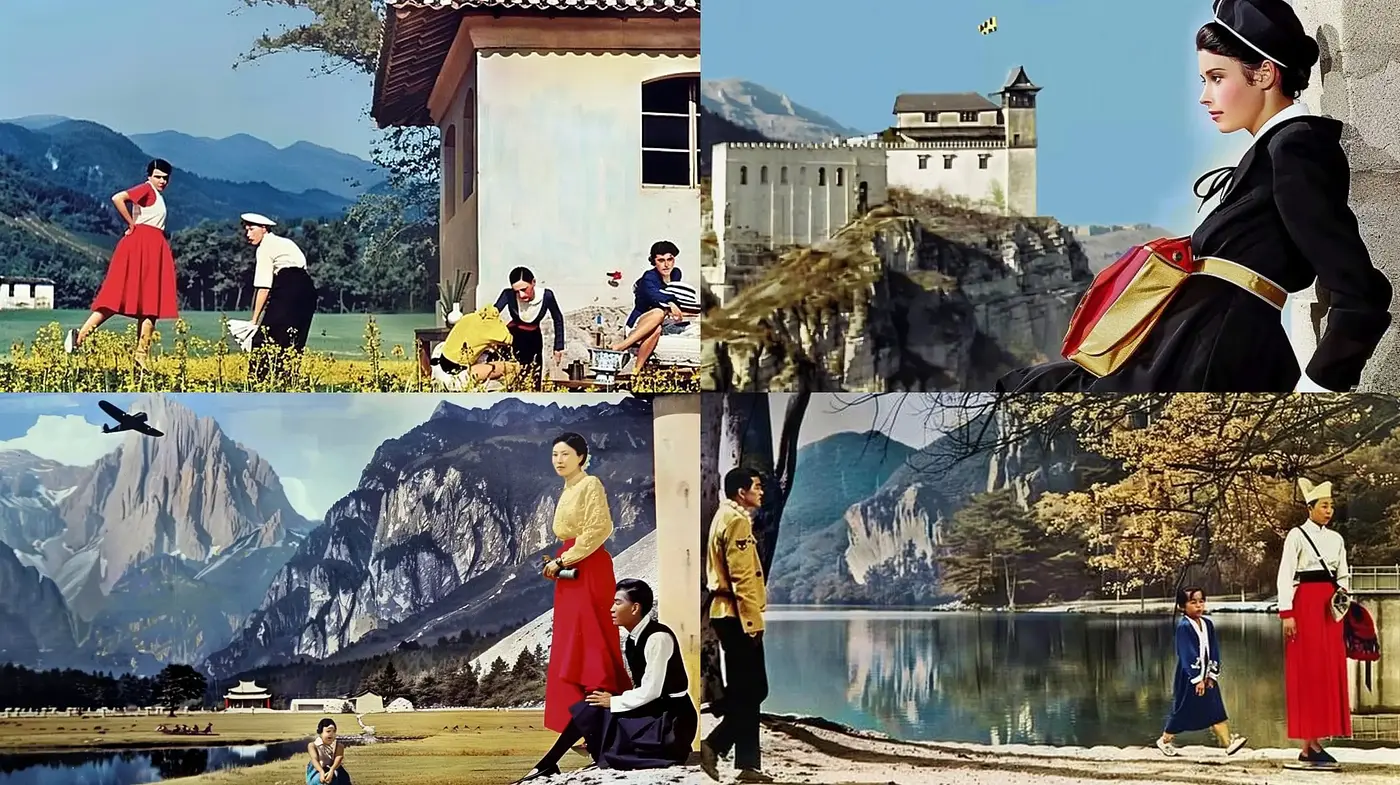 Timeless Elegance in Pastoral Serenity: A Fusion of Cinematic Landscape Tableaus - Midjourney sref style