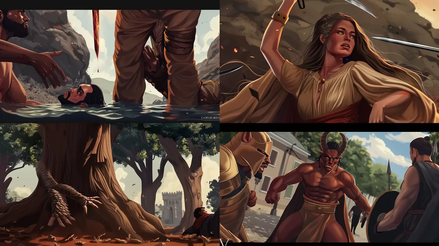 Epic Cinematic Illustration with a Warm Vivid Palette - Midjourney sref style
