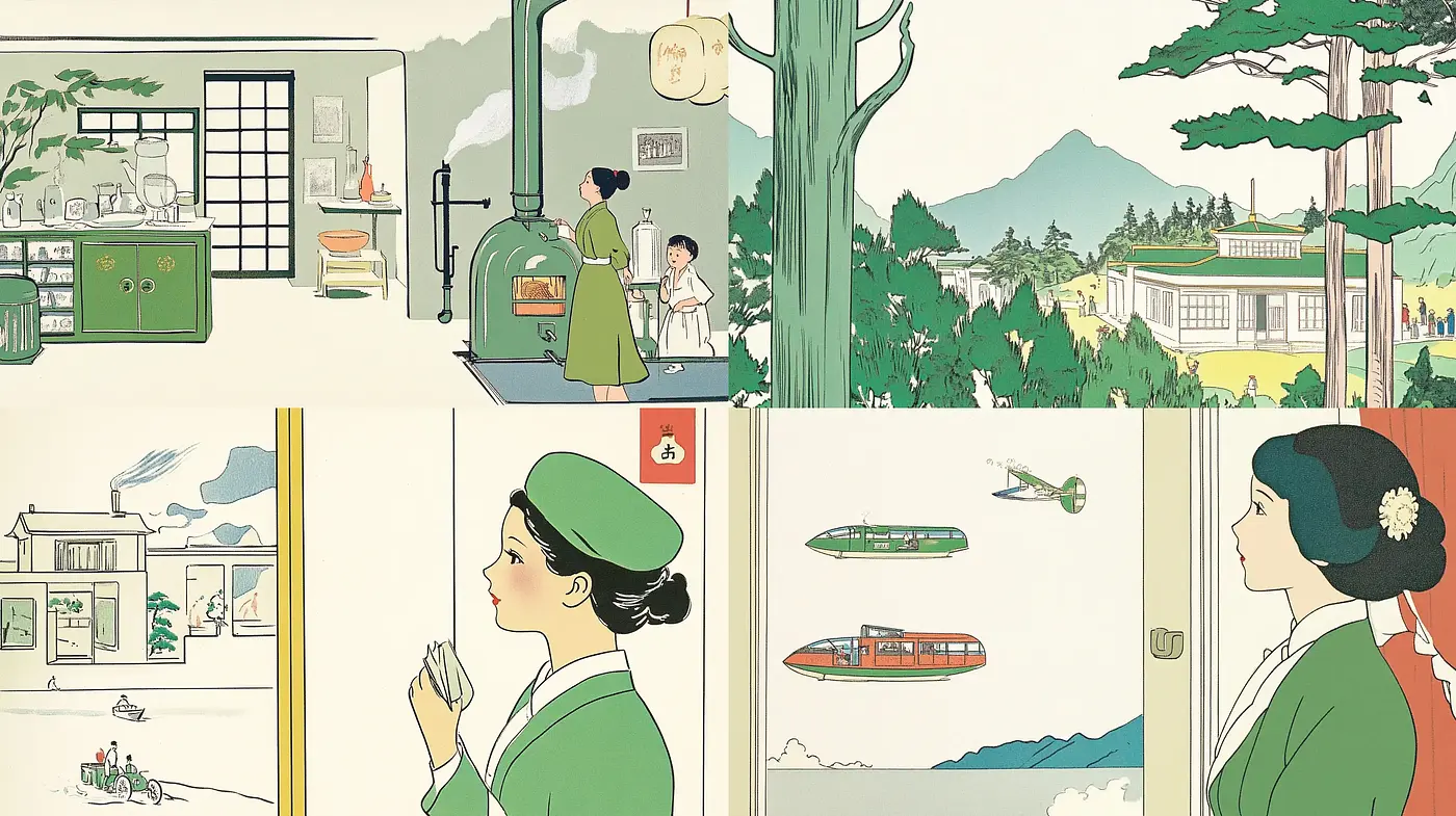 Harmonious Pastel Narratives in a Modern Ukiyo-e Aesthetic - Midjourney sref style