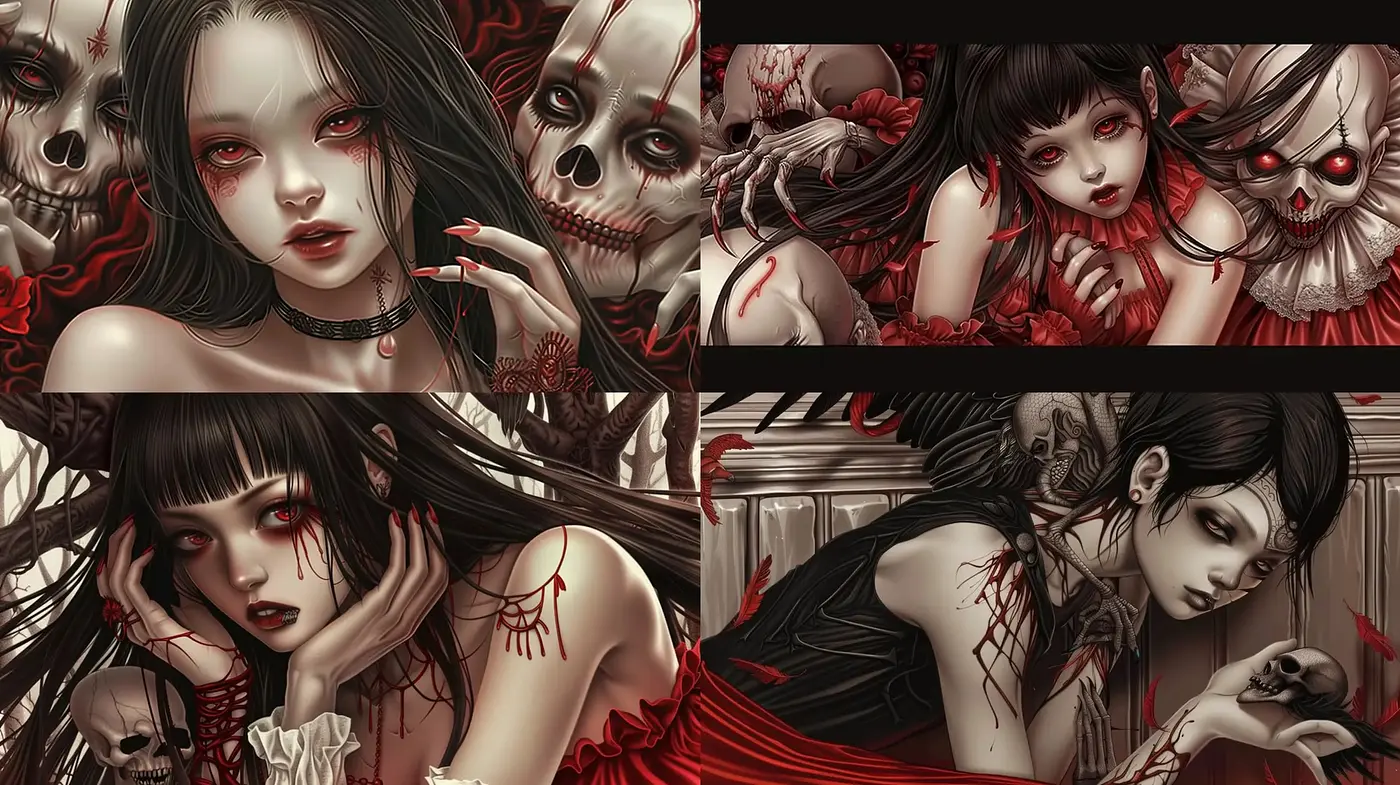 Gothic Elegance with a Dark Fantasy Twist - Midjourney sref style
