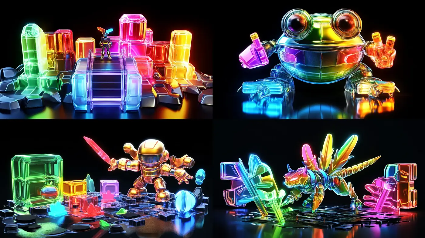 Neon Glow Luminance - A Symphony of Vivid Hues and Radiant Shine - Midjourney sref style
