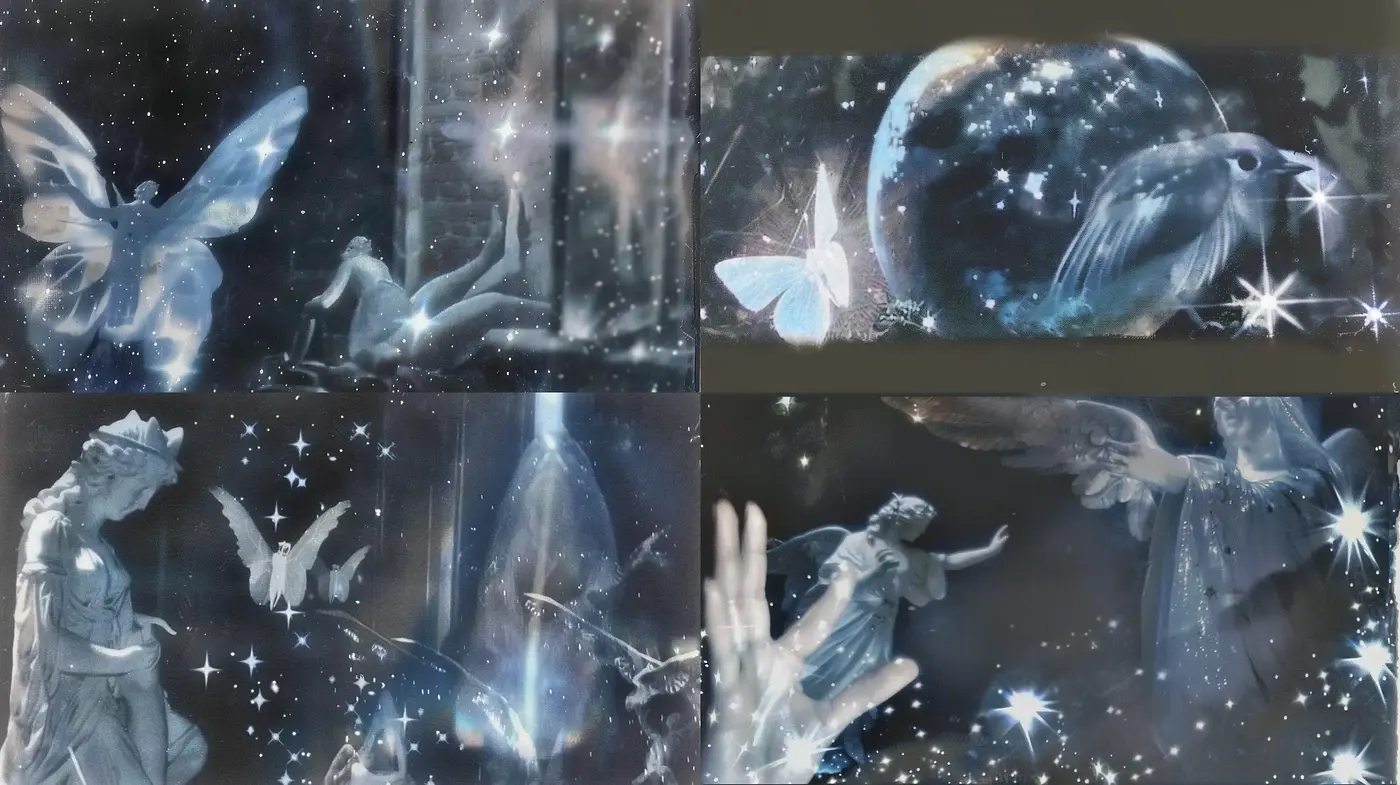 Ethereal Nocturnal Dreamscapes in Starlit Hues - Midjourney sref style