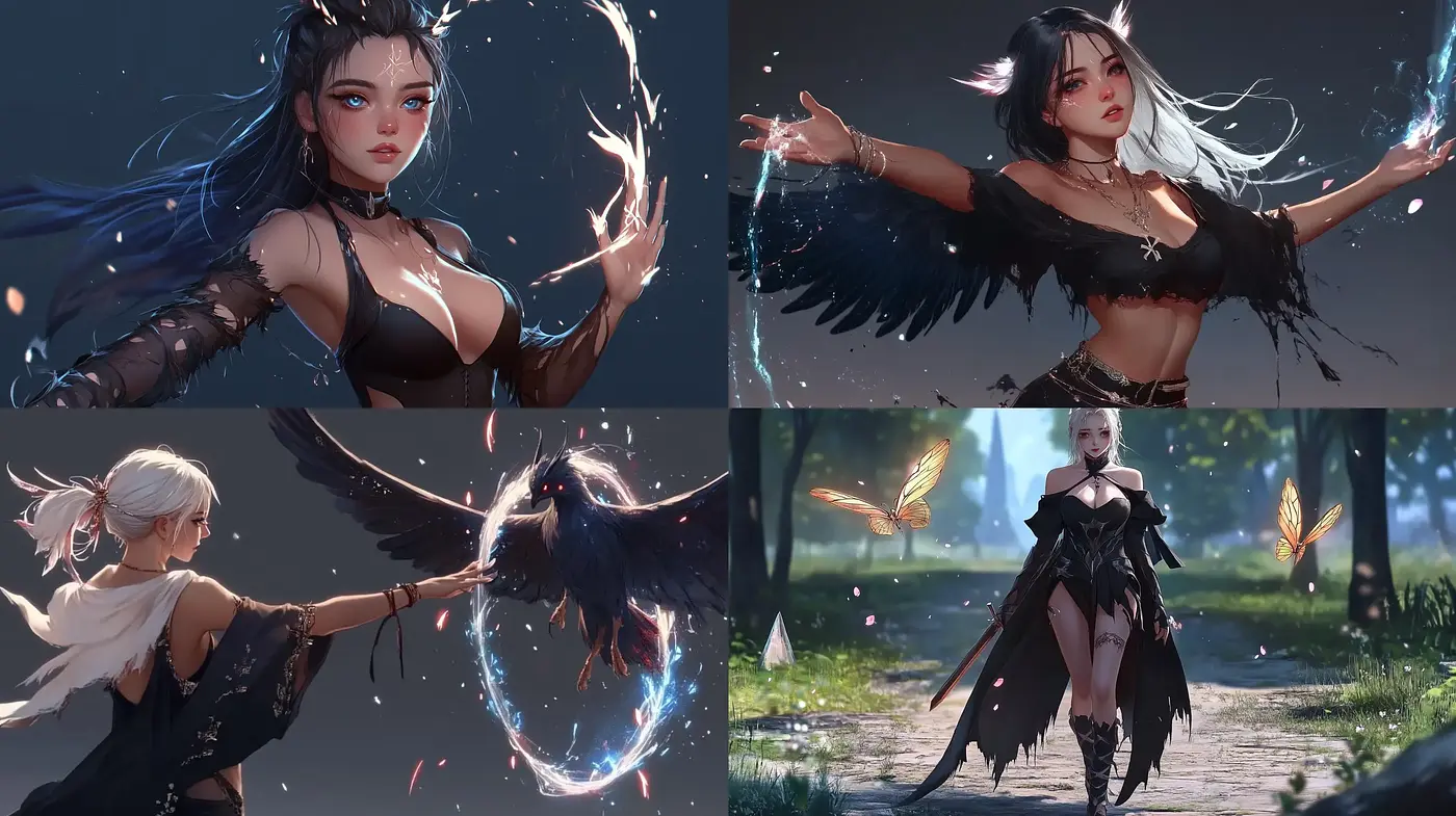 Ethereal Fantasy Art with Luminous Elegance and Monochrome Hues - Midjourney sref style