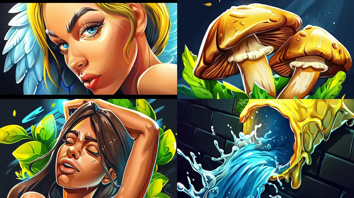 Vibrant Illustrative Style with Nature Themes and Distinct Character Features - Midjourney sref style