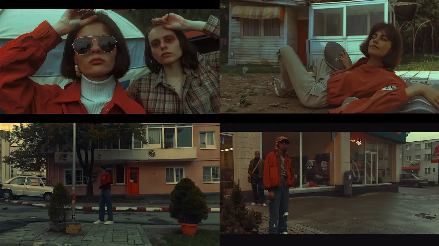 Retro urban aesthetic with cinematic elements - Midjourney sref style