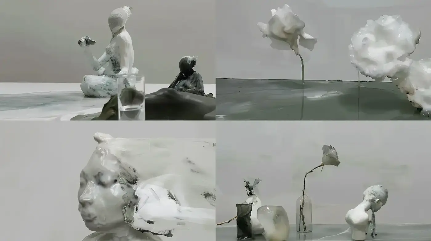 Serene Minimalism with Ethereal Touches in Contemporary Art - Midjourney sref style