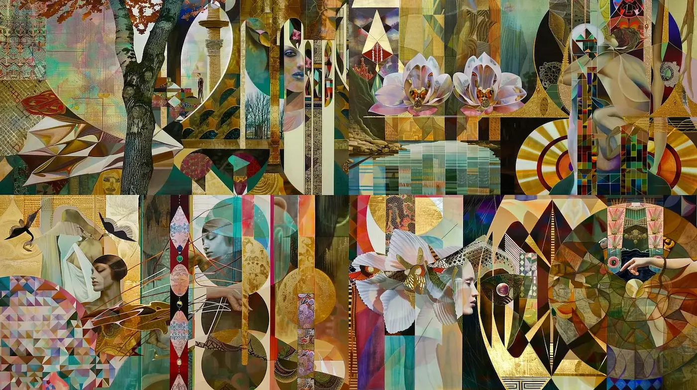 Intricate and Vibrant Art Deco Meets Modern Surrealism - Midjourney sref style