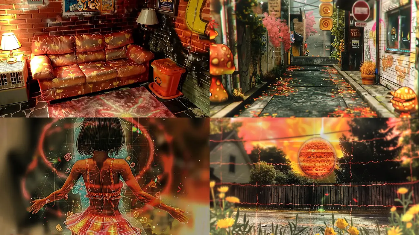 Saturated Dreamscape Fusion with Surreal Visions - Midjourney sref style