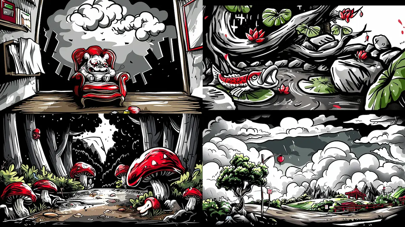 Vibrant Comic-Style Illustrations with a Touch of Surrealism - Midjourney sref style