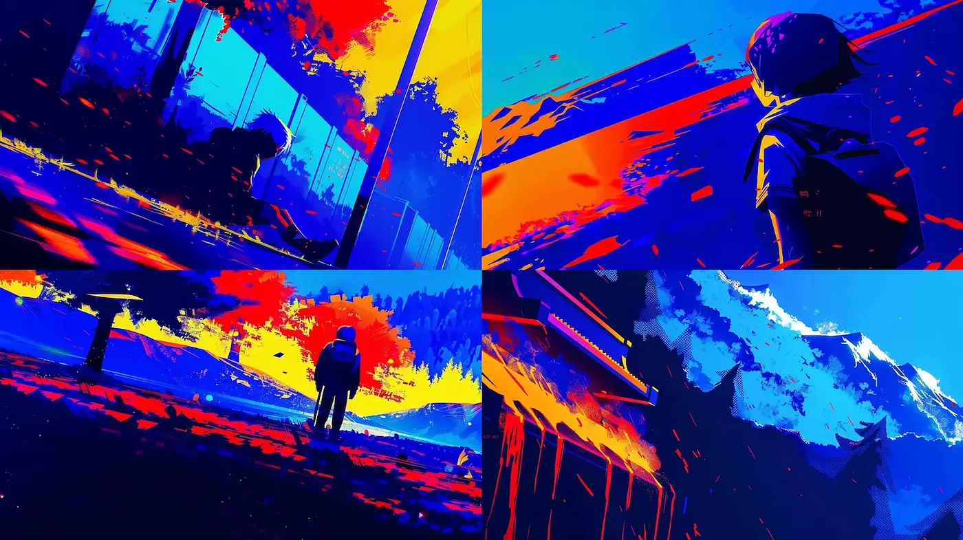 Vibrant expressionism with dynamic color contrasts and emotional depth - Midjourney sref style