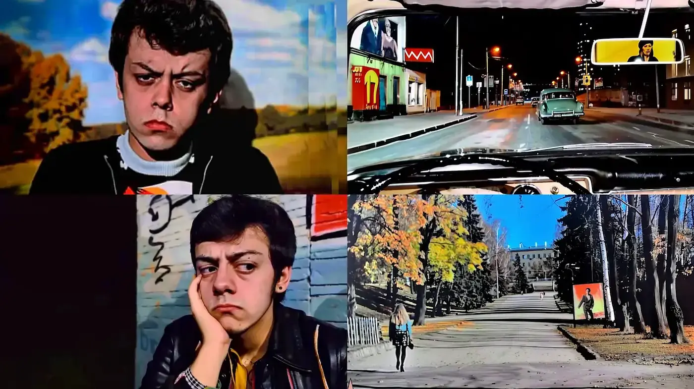 Gritty Cinematic Urban Nightscape with Vibrant Autumnal Hues - Midjourney sref style