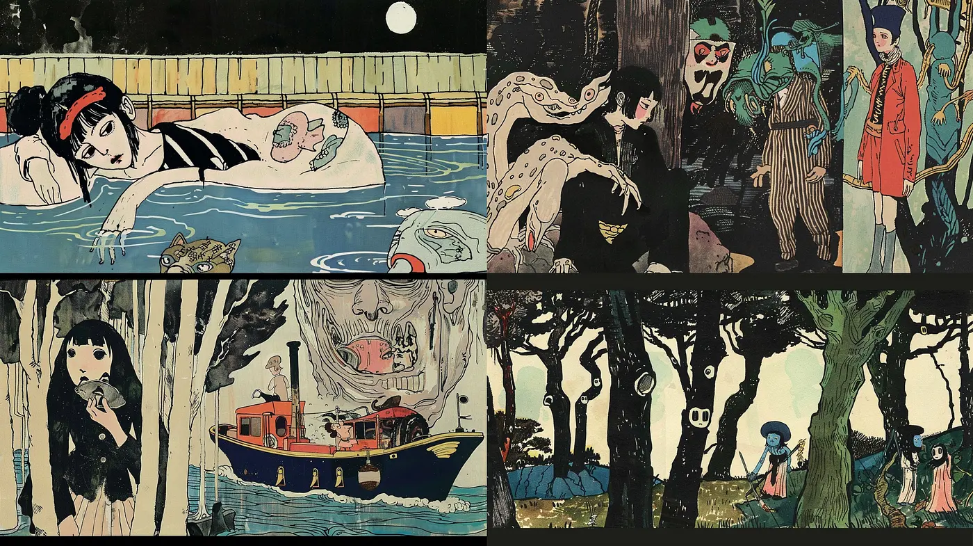 Whimsical Edo-Inspired Anime Fusion with a Modern Twist - Midjourney sref style