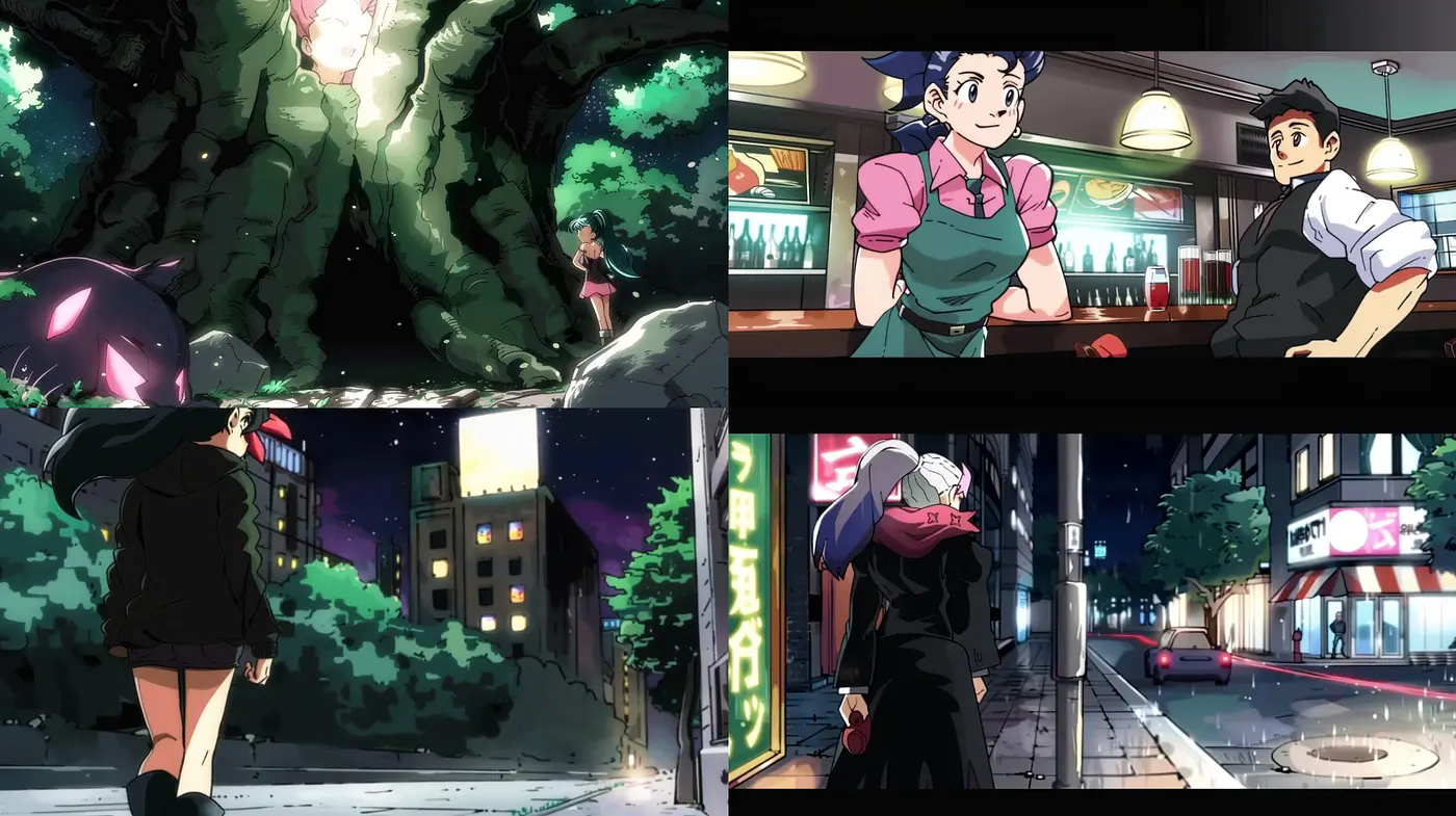 Nocturnal Luminescence: A Fusion of Anime Impressionism and Vignette Moods - Midjourney sref style