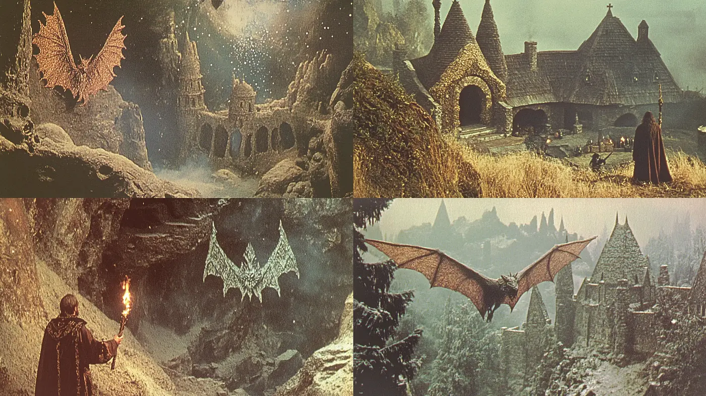 Ethereal Mythical Landscape with Ambient Warmth and Textured Brushwork - Midjourney sref style