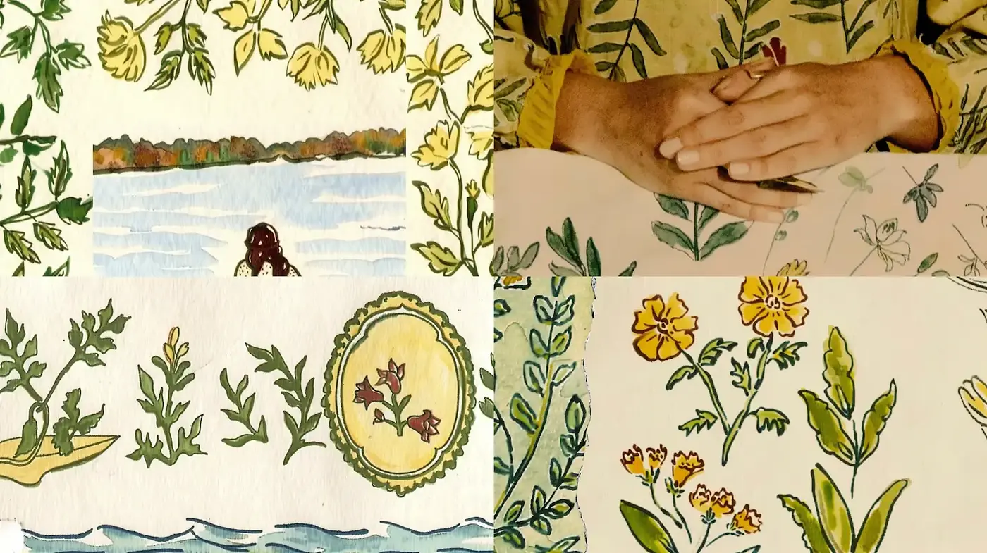 Whimsical Botanical Illustrations with a Handcrafted Aesthetic - Midjourney sref style