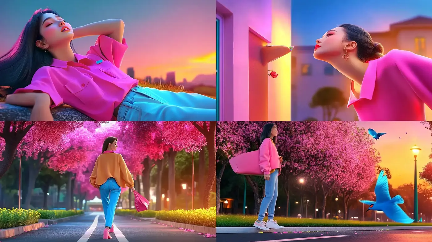 Dreamlike Magenta Twilight - Evocative of Contemporary Surrealism - Midjourney sref style
