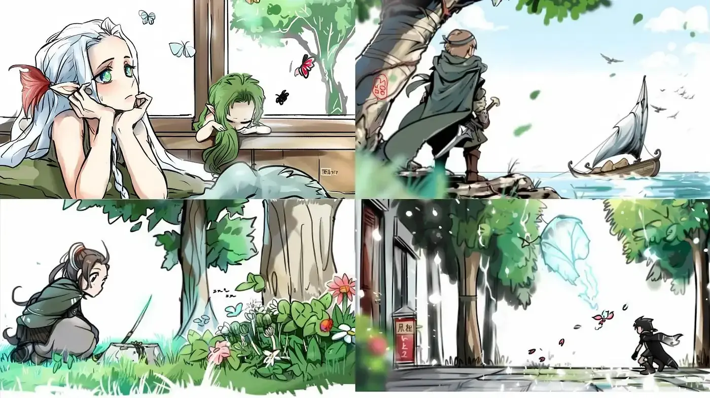 Whimsical Nature-Infused Illustrations with a Gentle Fantasy Vibe - Midjourney sref style