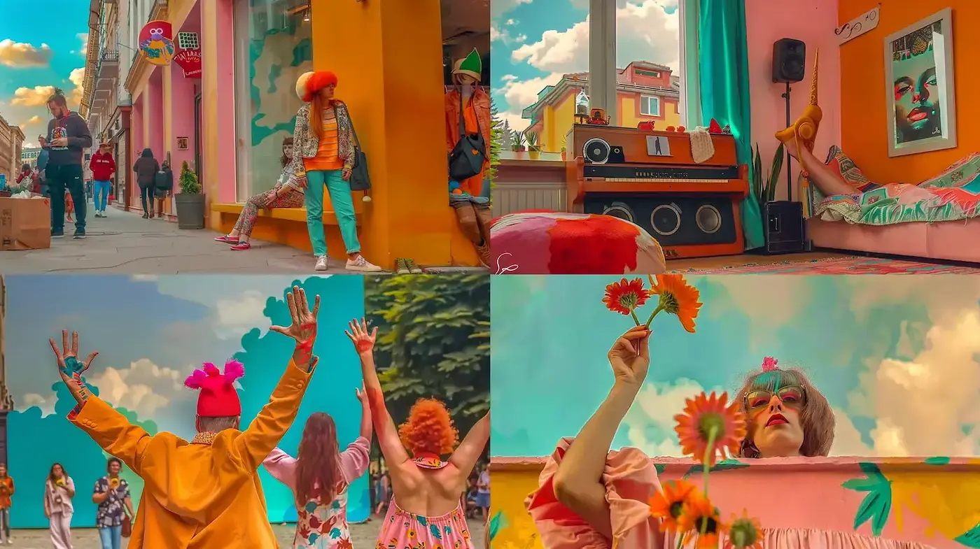 Vibrant, whimsical retro aesthetic with a playful mood - Midjourney sref style