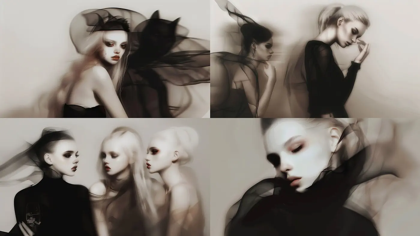 Ethereal Monochromatic Dreamscape: A Study in Sepia and Shadows - Midjourney sref style