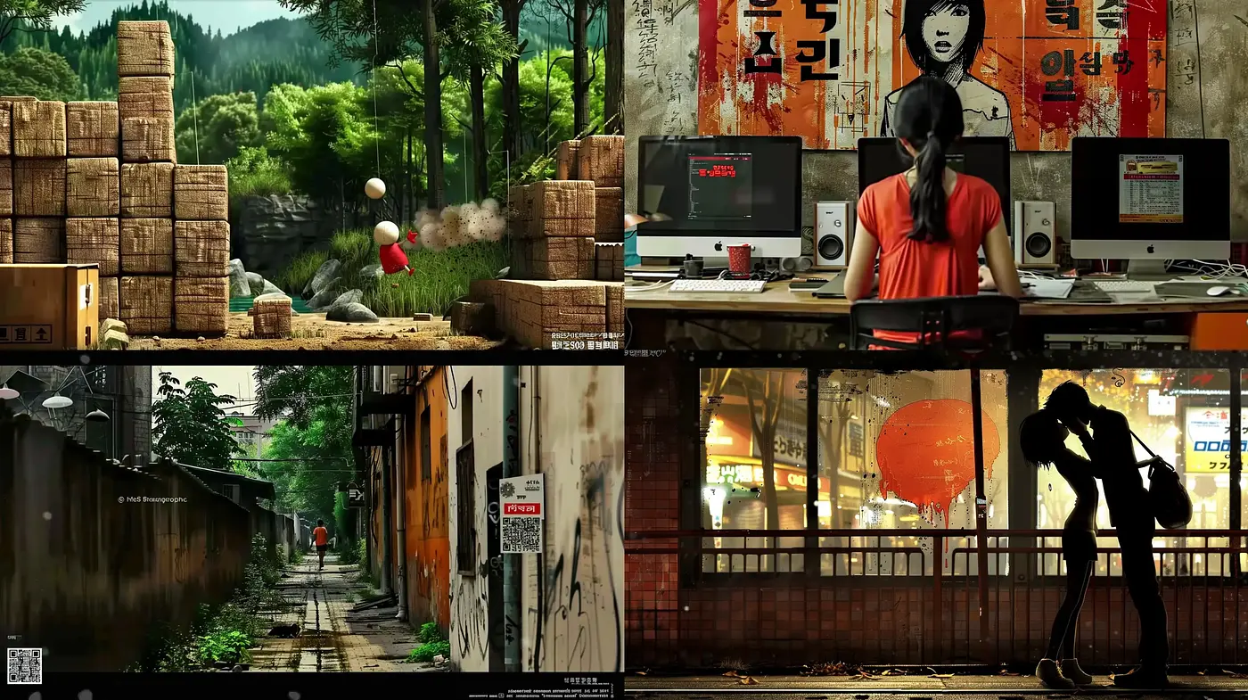 Lush Urban Serenity with Nostalgic Overtones - Midjourney sref style