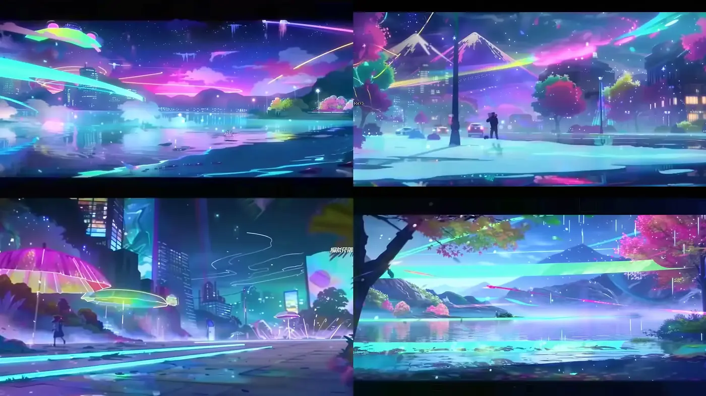 Luminous Dreamscape Visions with Neon Chromatics - Midjourney sref style