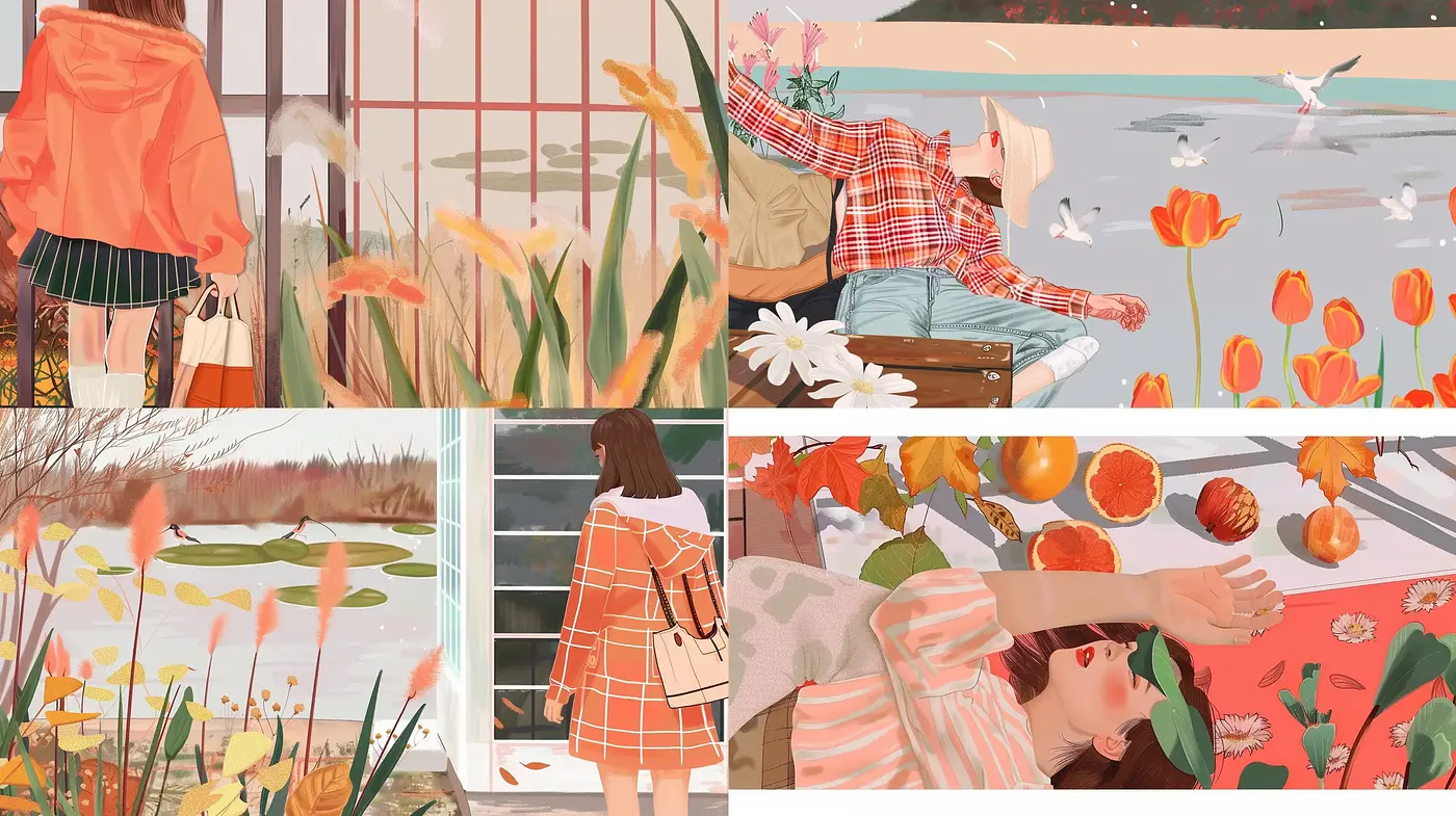 Serene Pastel Gardens: An Idyllic and Textured Encounter - Midjourney sref style