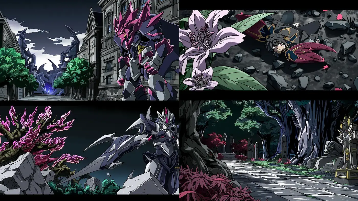 Dynamic Fantasy Landscapes with Japanese Anime Aesthetic - Midjourney sref style