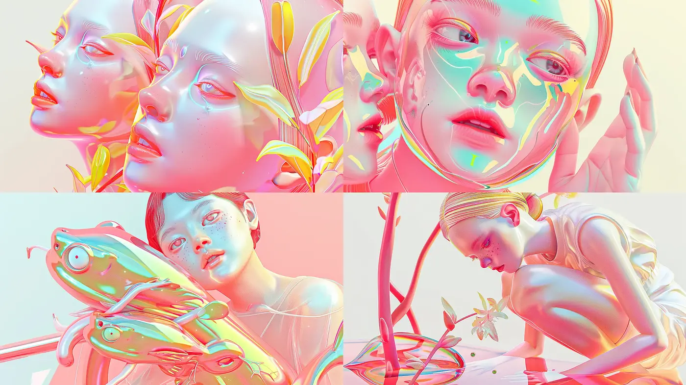 Ethereal Luminance: A Surreal Fusion of Digital Hyperrealism and Dreamlike Tones - Midjourney sref style