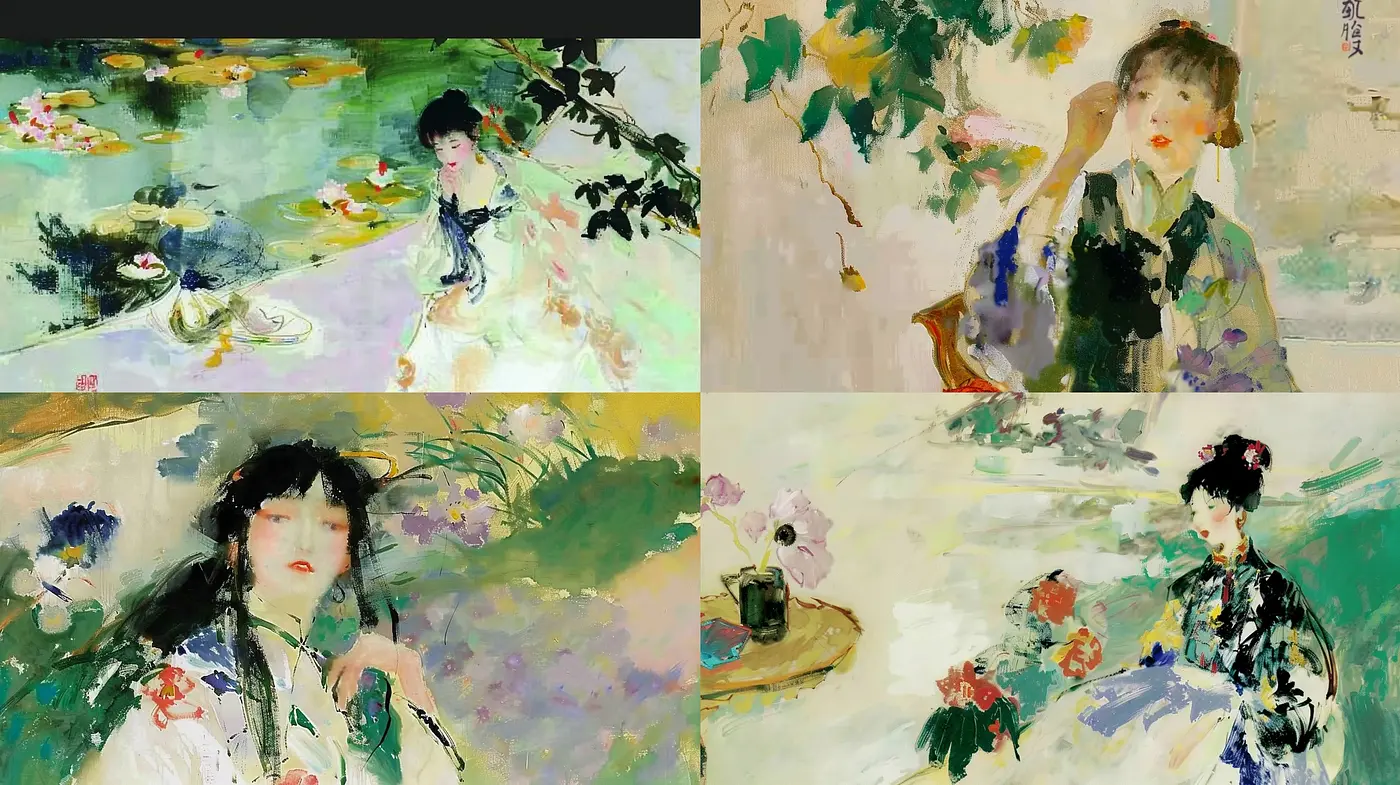 Ethereal Brushwork: A Fusion of East Meets West in Painterly Technique - Midjourney sref style