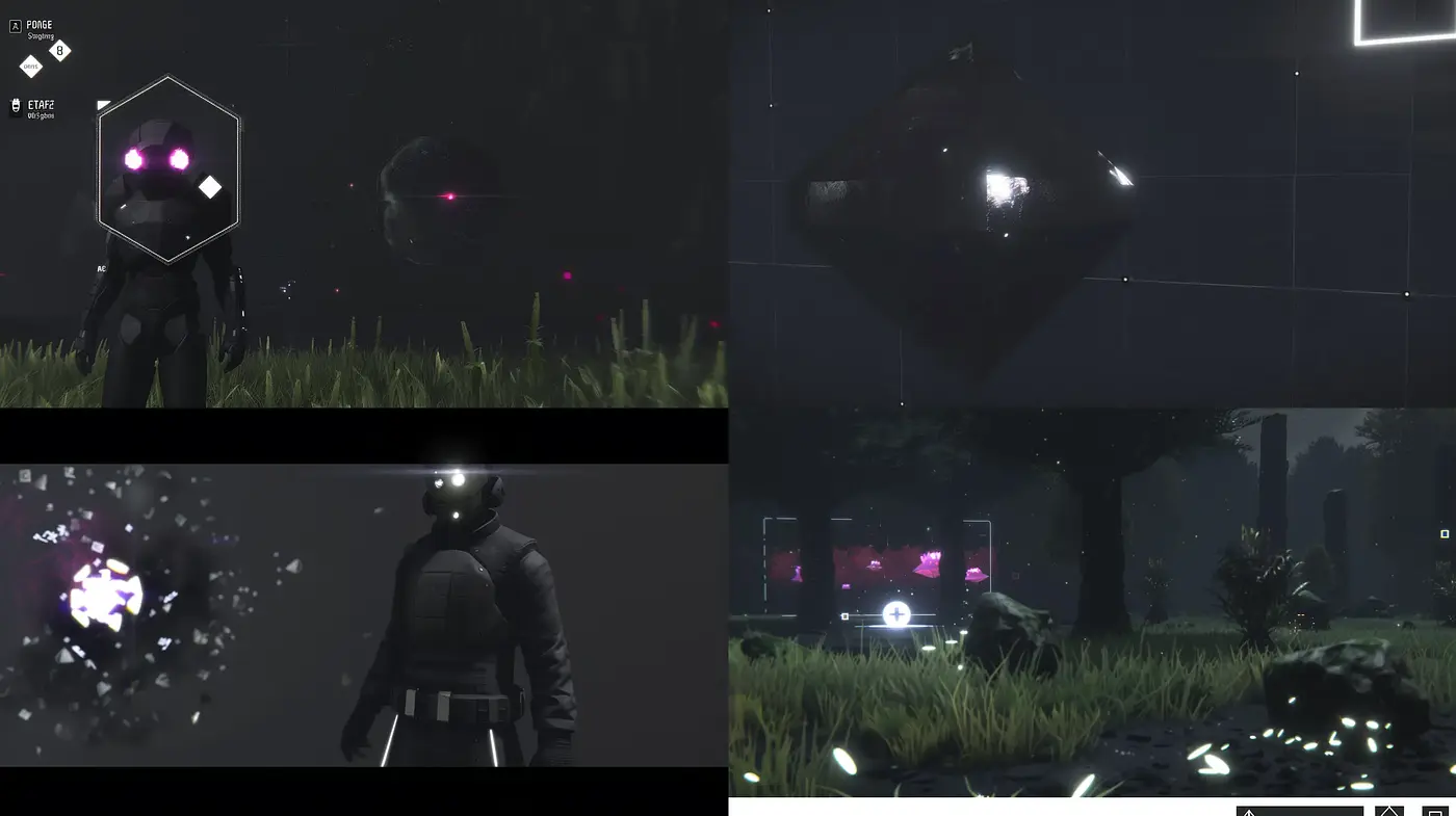 Shadowed Silhouettes amidst Neon Nature: An Atmospheric Blending of Sci-Fi and Mystic Auras - Midjourney sref style