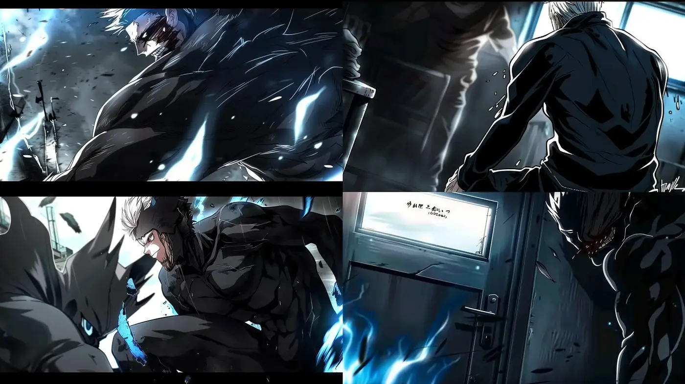 Dynamic Noir Graphic Illustration with Electric Blues and Stark Contrasts - Midjourney sref style